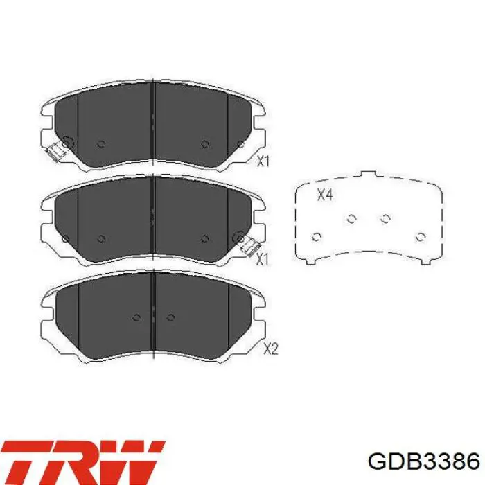 Передние тормозные колодки GDB3386 TRW