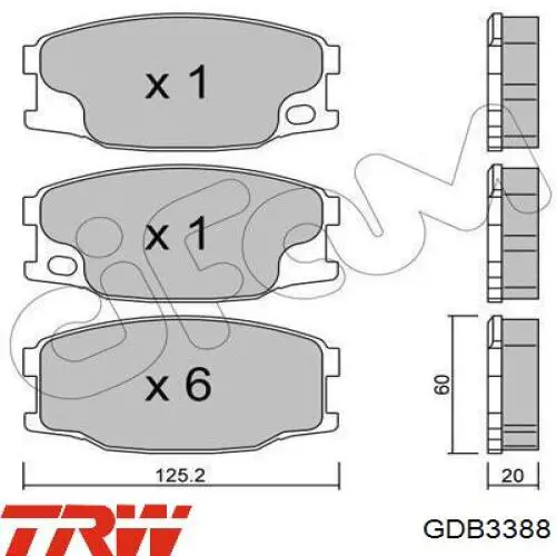 GDB3388 TRW колодки тормозные передние дисковые