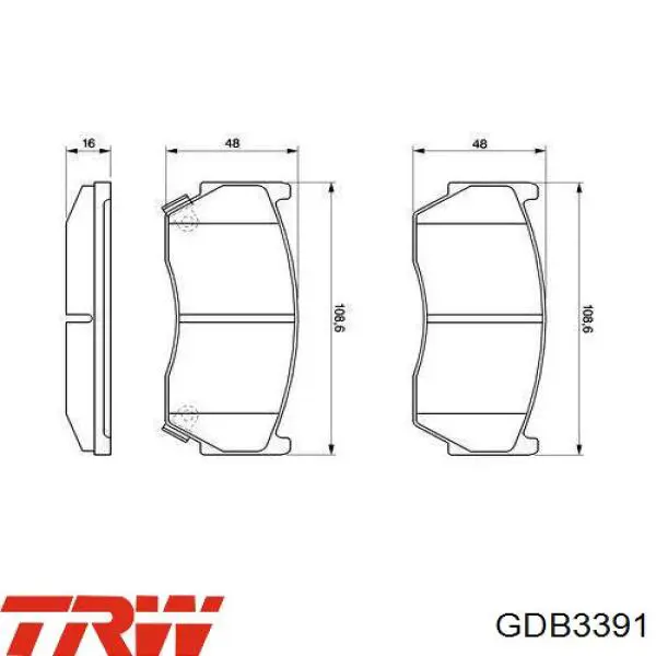 Купить GDB3391 TRW Колодки тормозные