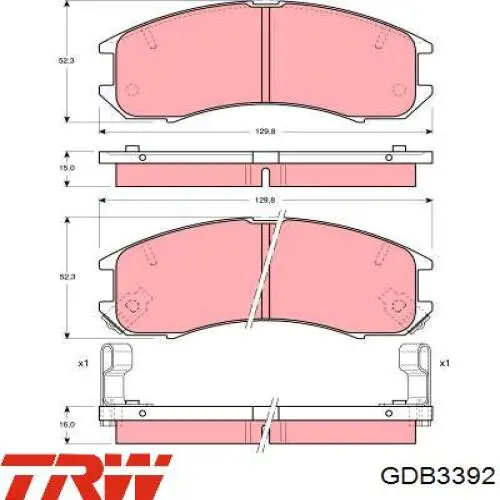 Колодки TRW GDB3392 цена, от 37.95 USD