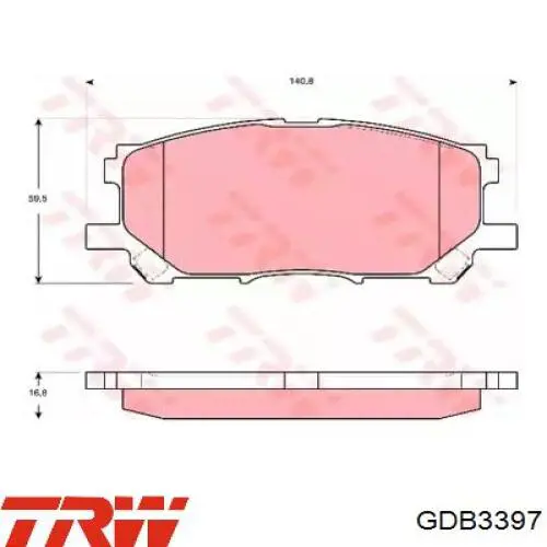 Передние тормозные колодки GDB3397 TRW