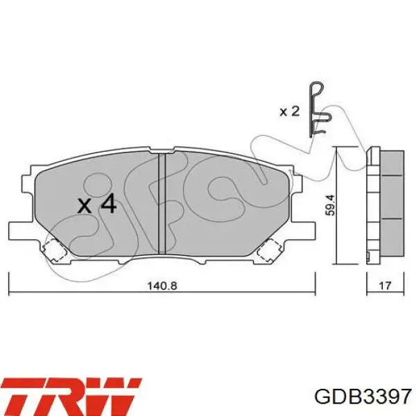 Тормозные колодки TRW GDB3397