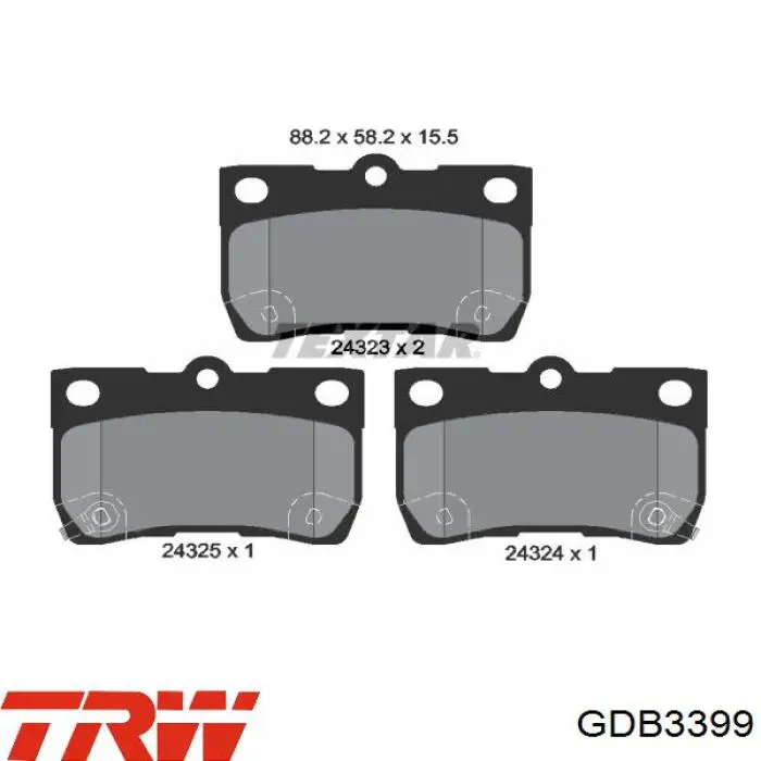 Задние дисковые колодки TRW GDB3399