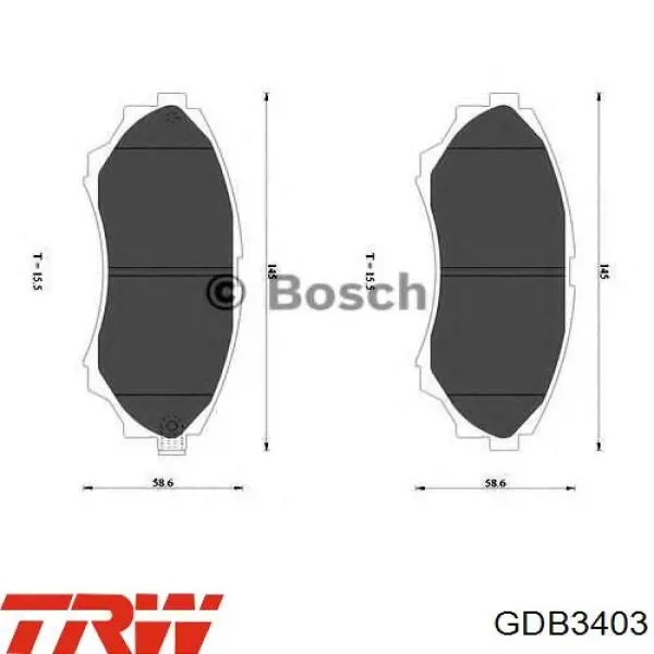 GDB3403 TRW Колодки передние