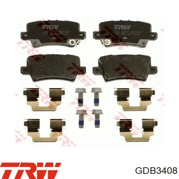 Купить GDB3408 TRW Колодки тормозные задние, дисковые
