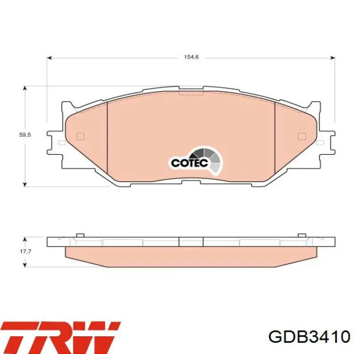 Передние тормозные колодки GDB3410 TRW