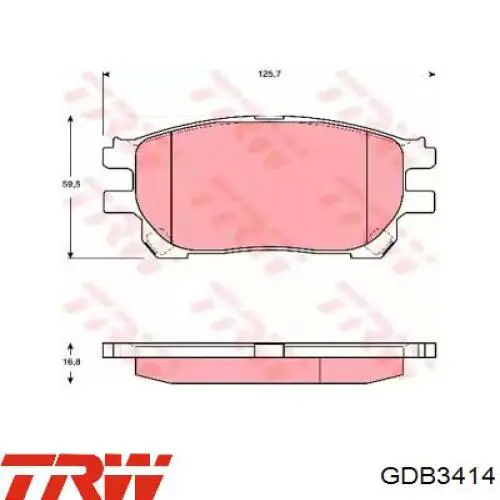 GDB3414 TRW колодки тормозные передние дисковые