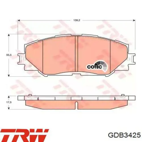 Колодки TRW GDB3425 цена, от 37.03 USD
