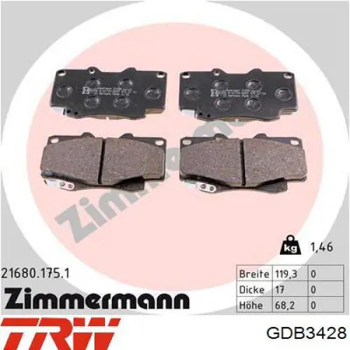 Тормозные колодки TRW GDB3428