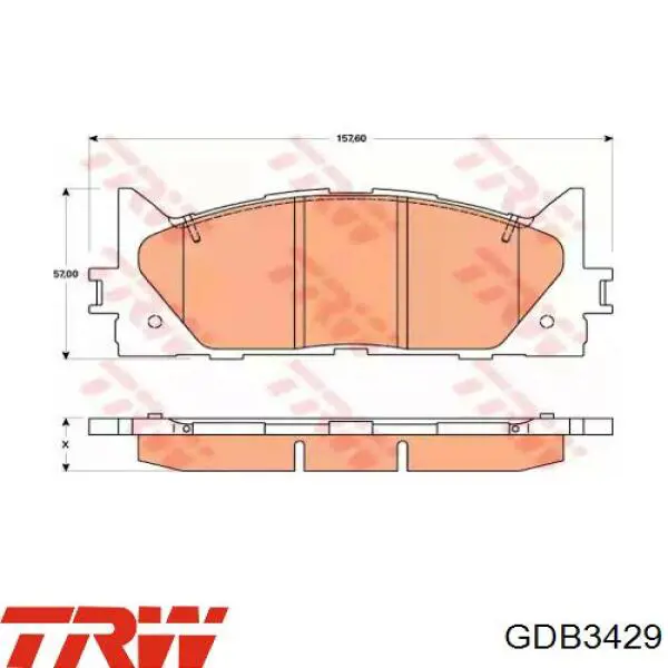 Передние тормозные колодки GDB3429 TRW