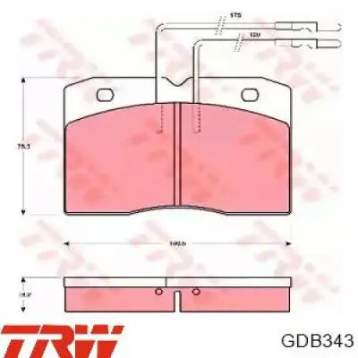 Передние тормозные колодки GDB343 TRW