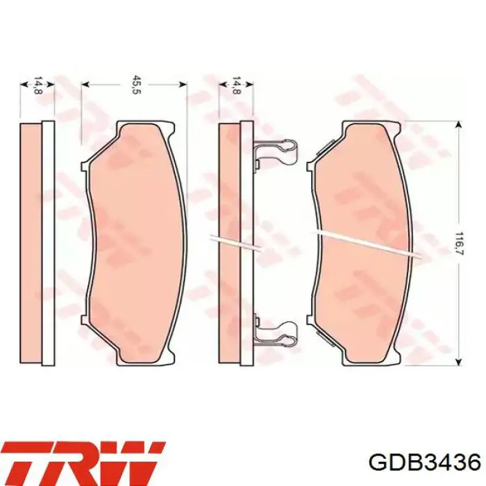 GDB3436 TRW Колодки передние