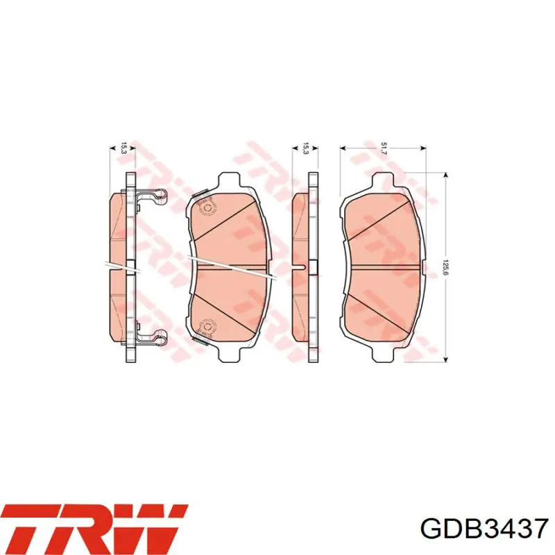 Передние тормозные колодки GDB3437 TRW