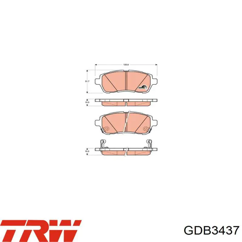 Купить GDB3437 TRW Колодки тормозные