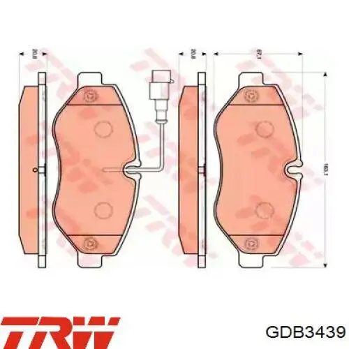 GDB3439 TRW колодки тормозные передние дисковые