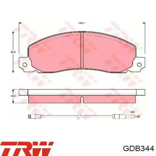 Передние тормозные колодки GDB344 TRW