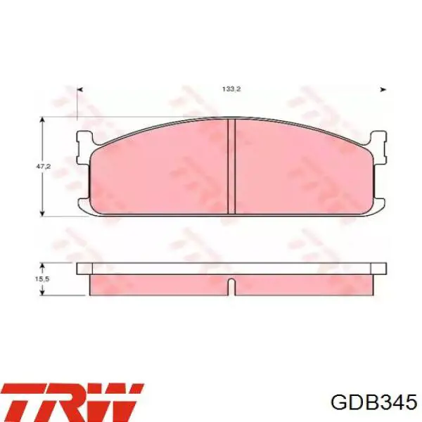 Купить GDB345 TRW Колодки тормозные