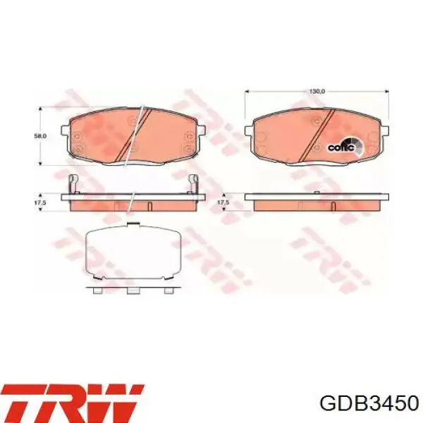 Тормозные колодки TRW GDB3450
