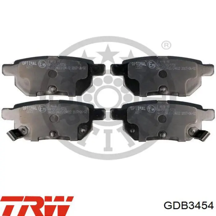 Задние тормозные колодки GDB3454 TRW