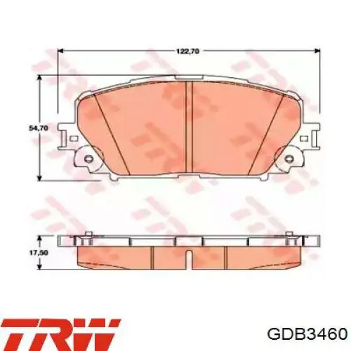 Купить GDB3460 TRW Колодки тормозные