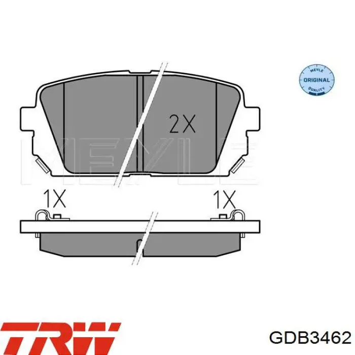 Задние тормозные колодки GDB3462 TRW