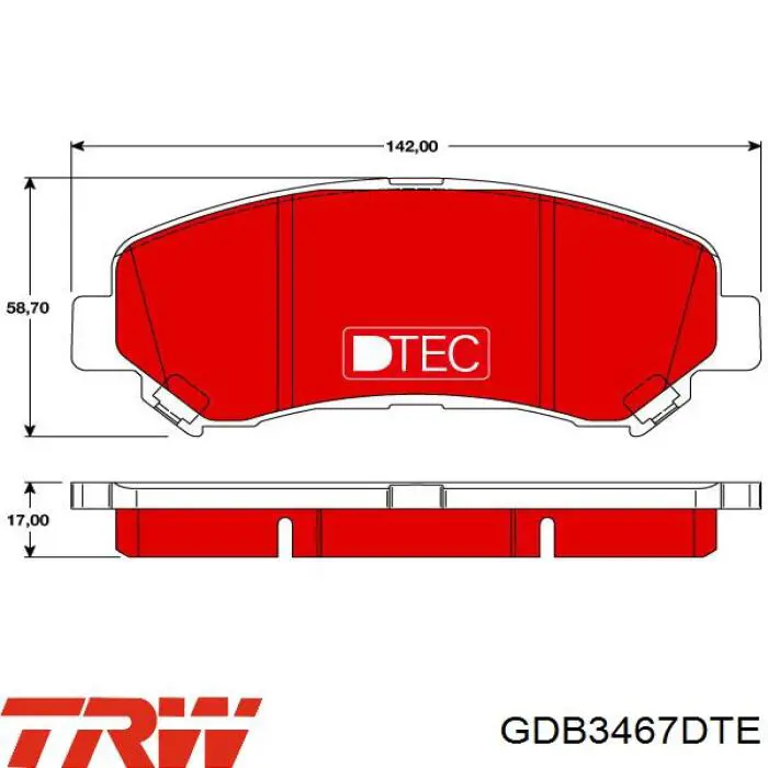 Передние тормозные колодки GDB3467DTE TRW