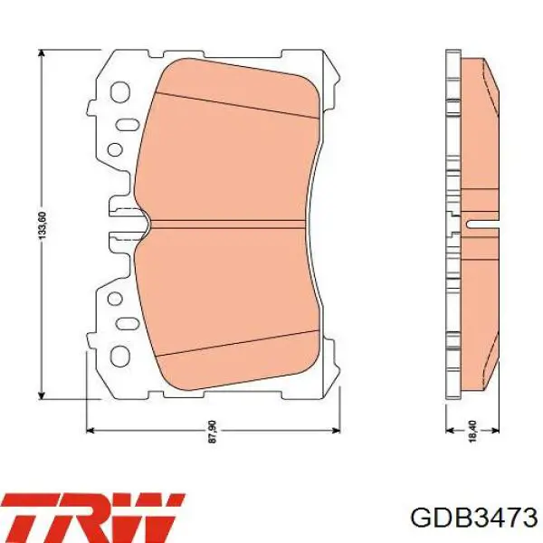 Передние тормозные колодки GDB3473 TRW