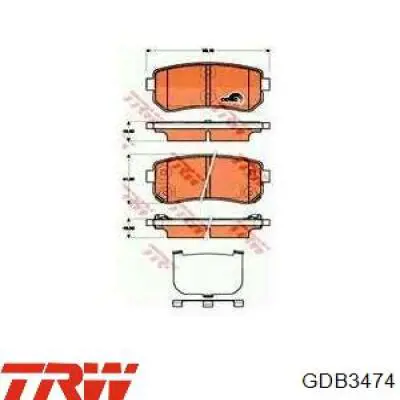 Задние дисковые колодки TRW GDB3474