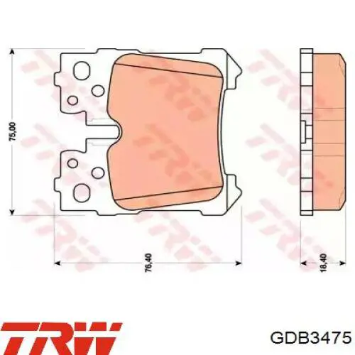Задние тормозные колодки GDB3475 TRW