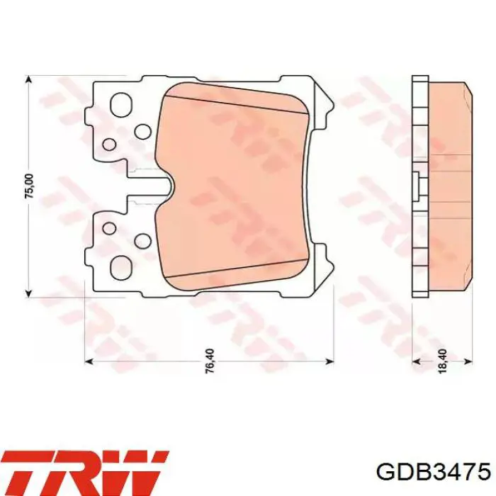 Задние тормозные колодки GDB3475 TRW