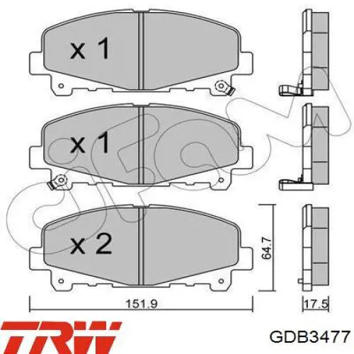 Тормозные колодки TRW GDB3477