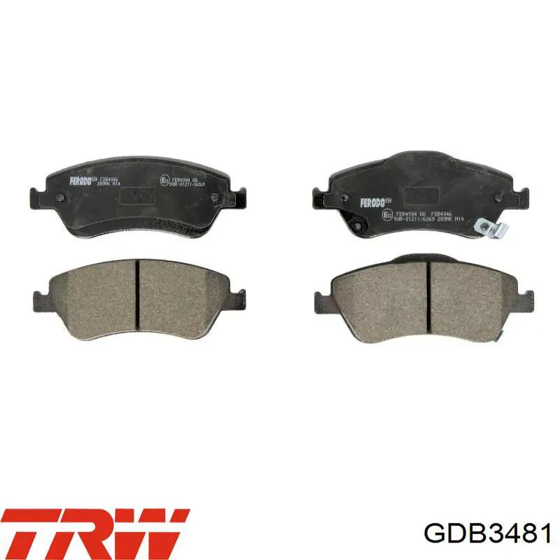 GDB3481 TRW Колодки передние