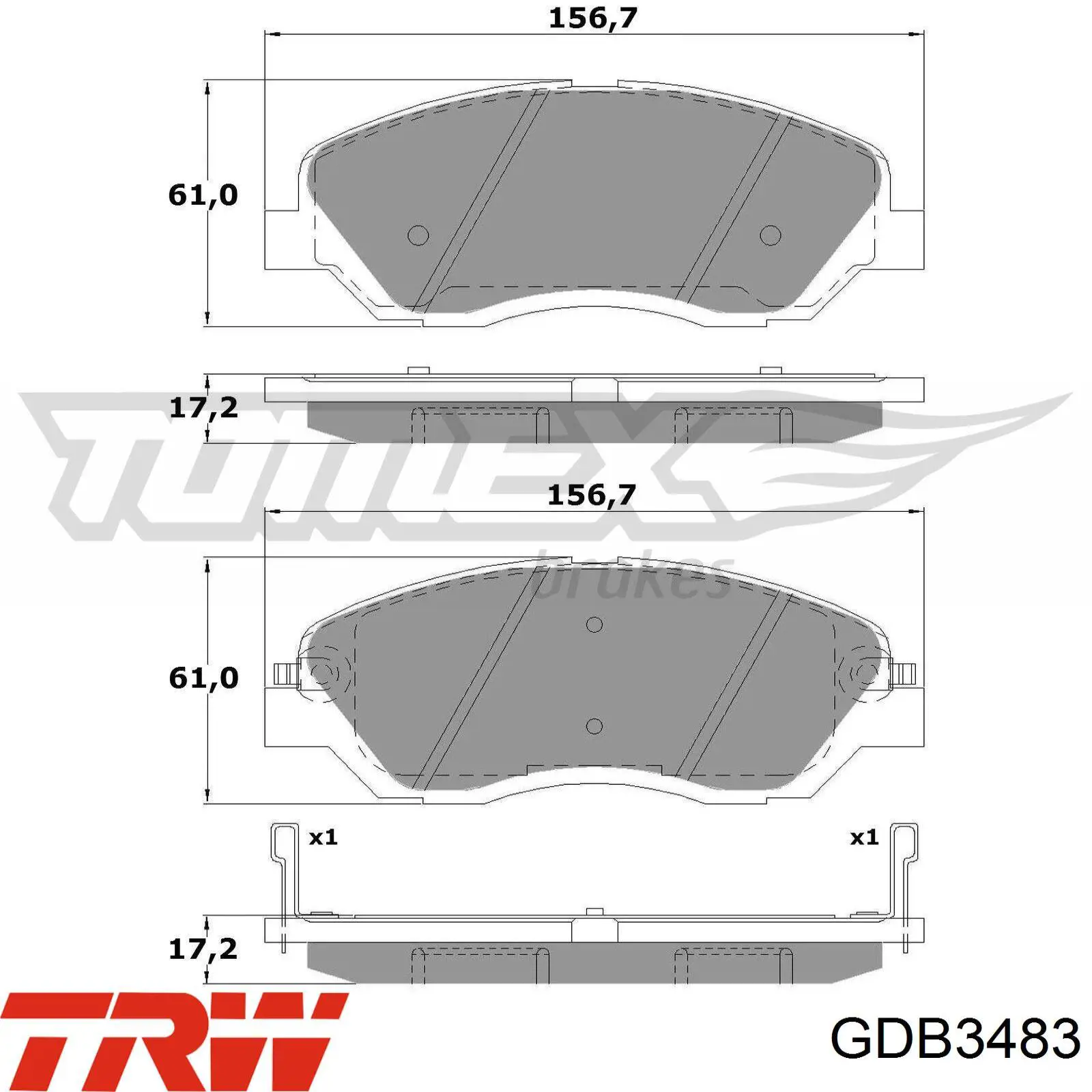 Передние тормозные колодки GDB3483 TRW