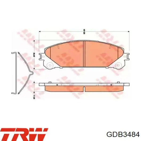 Передние тормозные колодки GDB3484 TRW