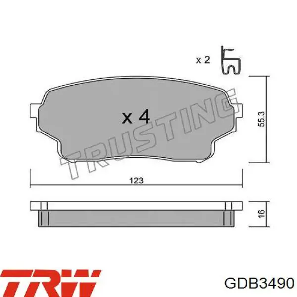 Колодки TRW GDB3490 цена, от 40.76 USD