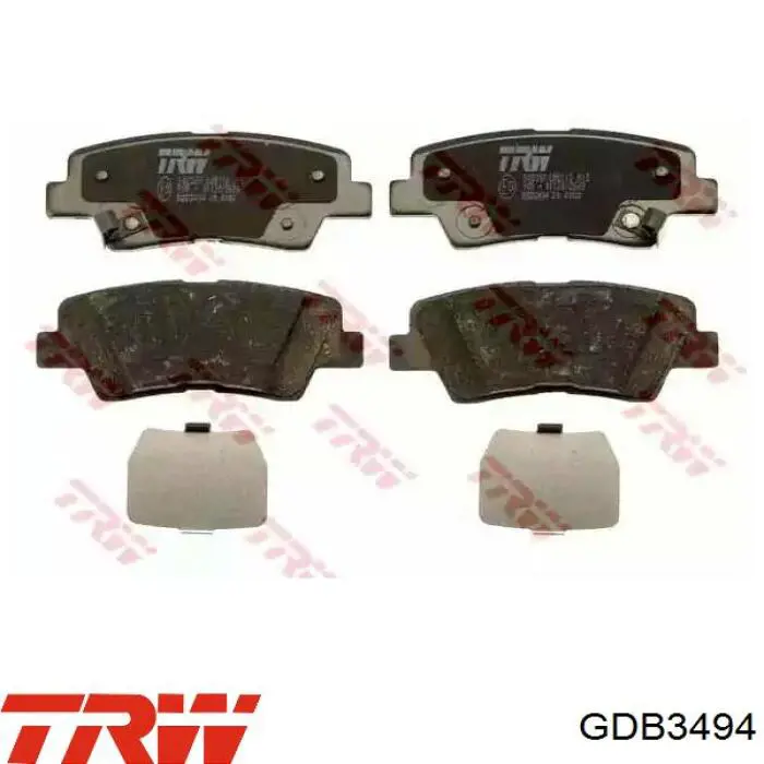 GDB3494 TRW колодки тормозные задние дисковые