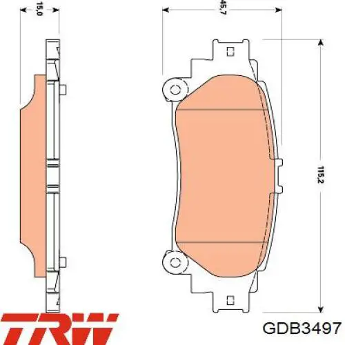 Задние тормозные колодки GDB3497 TRW