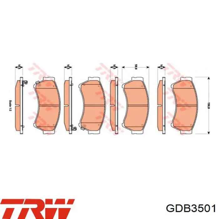 Передние тормозные колодки GDB3501 TRW