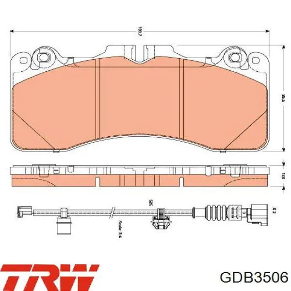 Передние тормозные колодки GDB3506 TRW