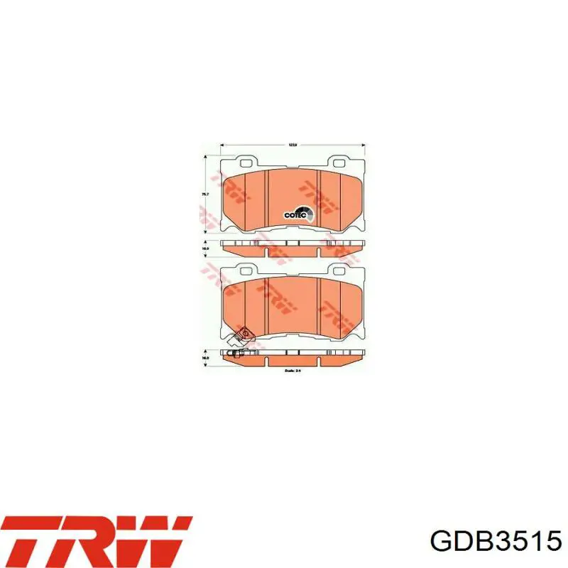 Задние тормозные колодки GDB3515 TRW
