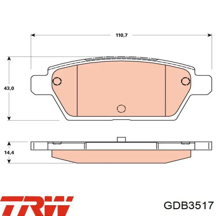 GDB3517 TRW колодки тормозные задние дисковые