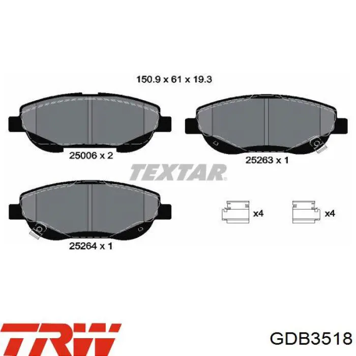 Колодки TRW GDB3518 цена, от 62.51 USD