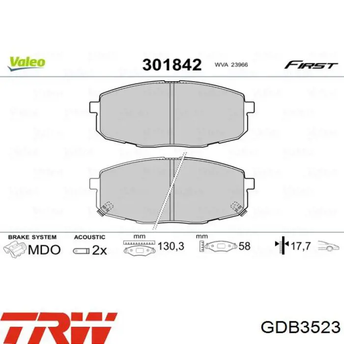 Тормозные колодки TRW GDB3523