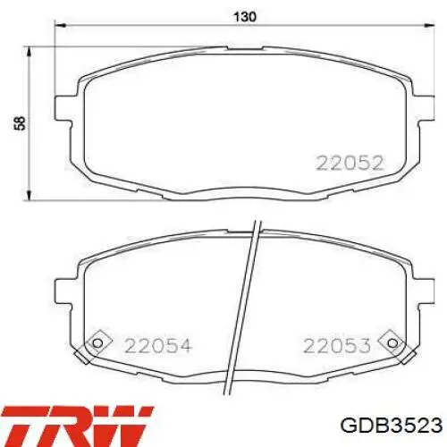 GDB3523 TRW Колодки передние