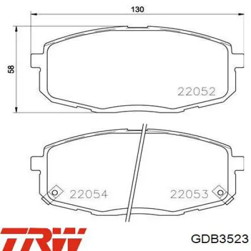 Купить GDB3523 TRW Колодки тормозные