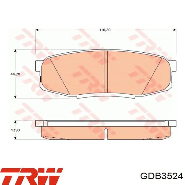 Купить GDB3524 TRW Колодки тормозные