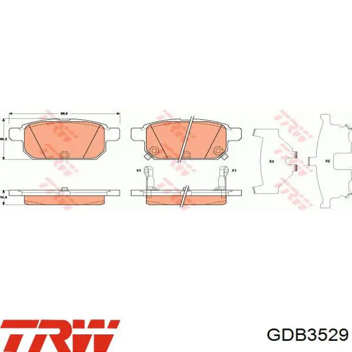 Купить GDB3529 TRW Колодки тормозные задние, дисковые