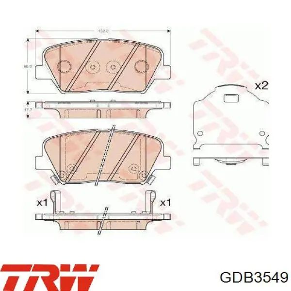 Купить GDB3549 TRW Колодки тормозные