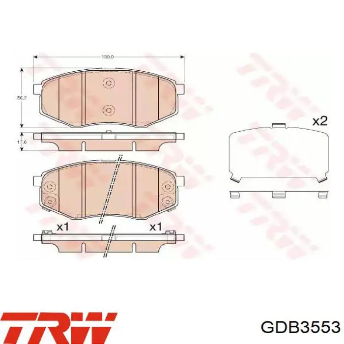 GDB3553 TRW колодки тормозные передние дисковые