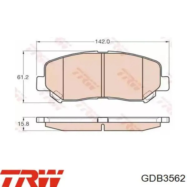 GDB3562 TRW Колодки передние